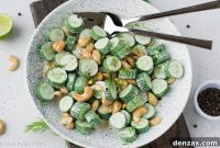 Zesty Dill Cucumber Salad with Cashew Crunch