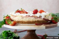 Luscious Strawberry Rhubarb Cheesecake
