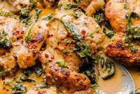 Creamy Skillet Spinach Chicken