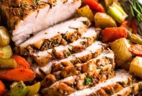 Herb-Crusted Pork Loin and Roasted Root Vegetables