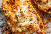 Fiesta Chicken Stuffed Spaghetti Squash
