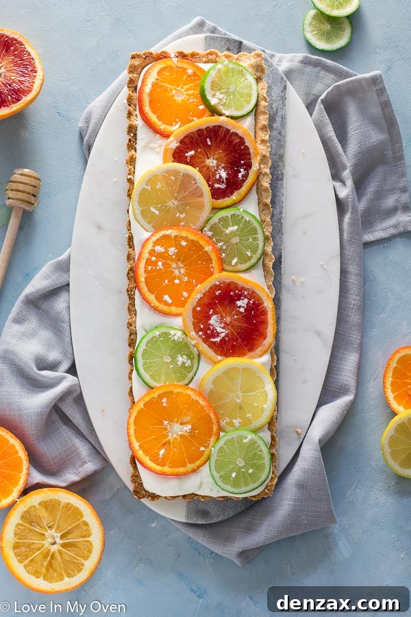 Bright and sunny citrus tart with a grain-free crust