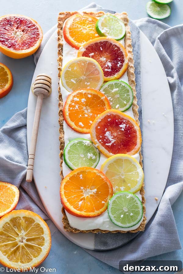 Sunny Citrus Tart with fresh lemon slices