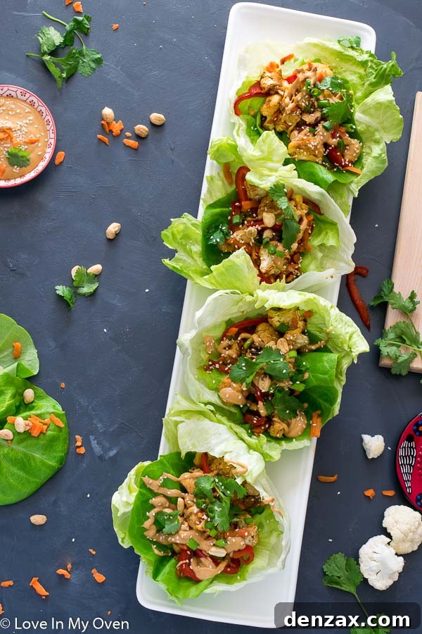 Delicious Thai Cauliflower Lettuce Wraps