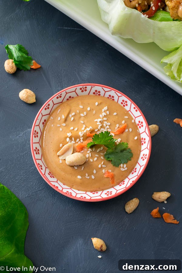 Thai Cauliflower Lettuce Wraps with Peanut Sauce