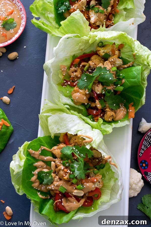 Preparing Thai Cauliflower Lettuce Wraps
