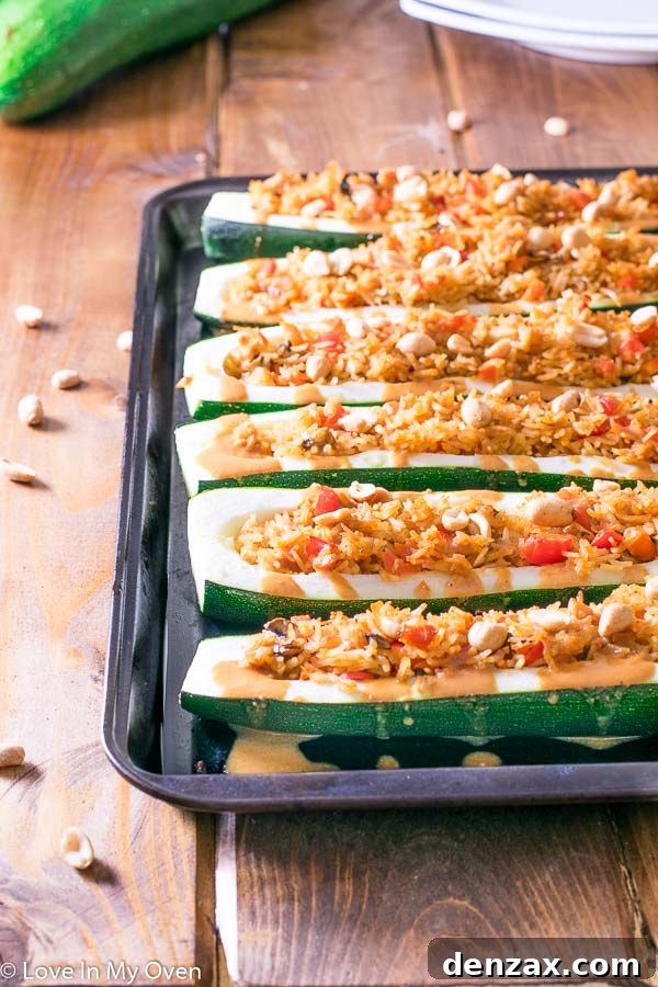 Red Thai Zucchini Boats, a healthy and flavorful meal