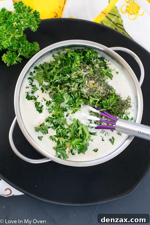 Mixing Homemade Ranch Dip