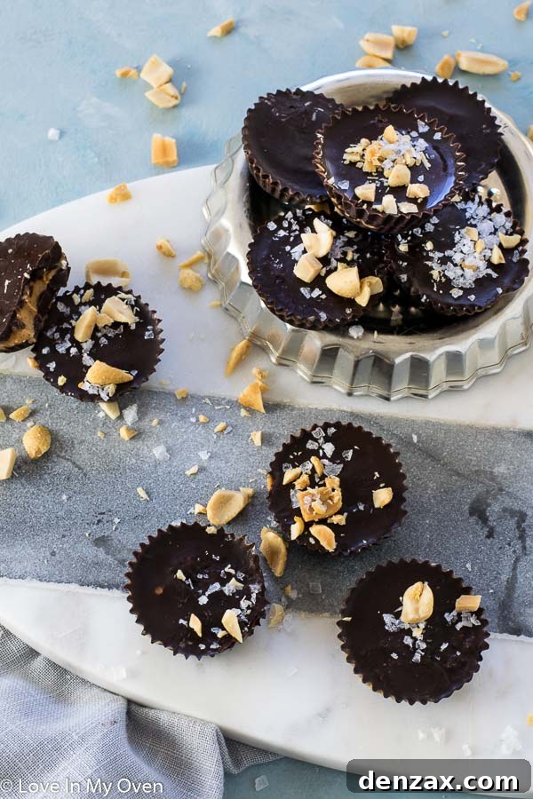 Delicious Dark Chocolate Mini Peanut Butter Cups, a perfect keto-friendly dessert