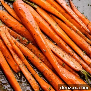 Pan of sweet Honey Balsamic Oven Roasted Carrots