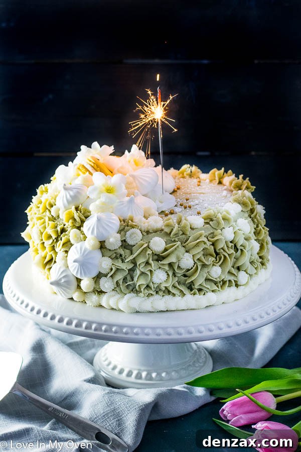 Matcha Vanilla Cake - A vibrant green tea cake with smooth matcha frosting.