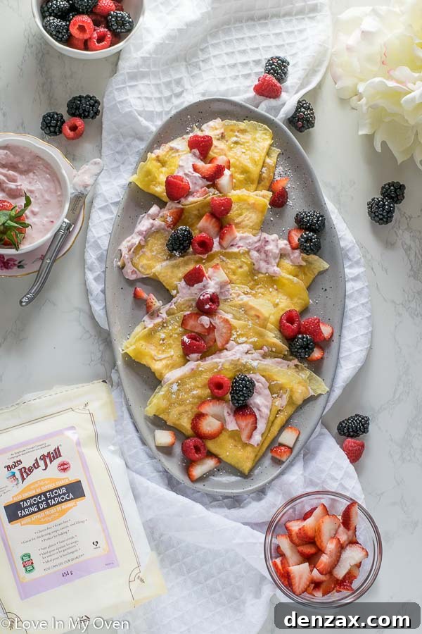 Easy Grain-Free Crepes with Strawberry Cream Cheese Filling