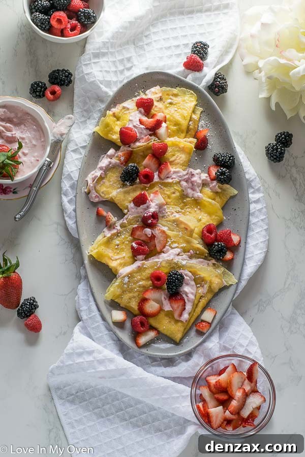 Delicious Grain-Free Crepes with Strawberry Cream Cheese Filling