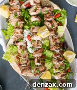 grilled pork souvlaki