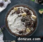 Overhead shot of Chocolate Nice Cream Pie, ready to be served