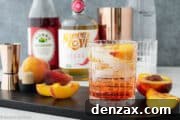 sparkling peach vodka cocktail