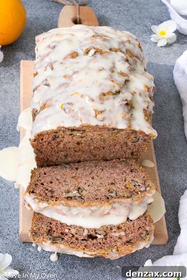 Sliced Orange Zucchini Bread Loaf