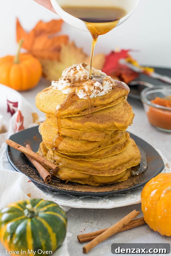 buttermilk pumpkin pancakes with toppings