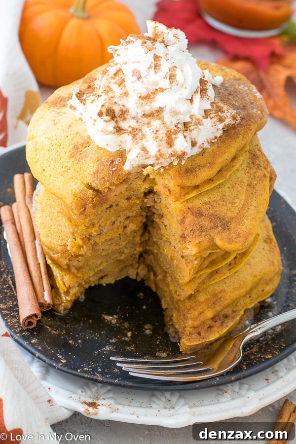 plate of buttermilk pumpkin pancakes