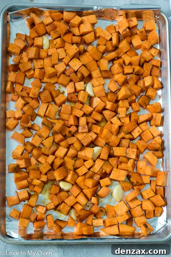 Roasting Sweet Potatoes with Maple Syrup and Garlic