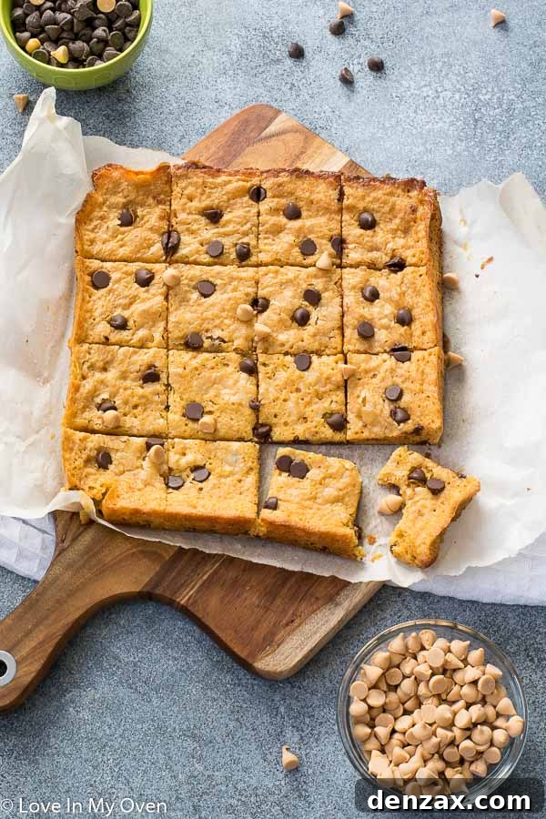Freshly baked butterscotch brownies, golden brown and chewy, cooling in the pan.