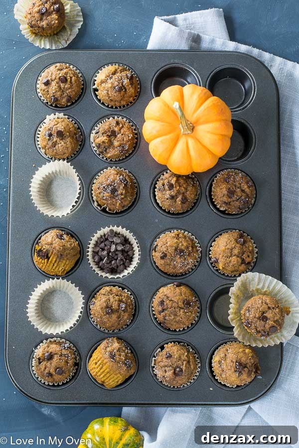 A plate of freshly baked mini pumpkin muffins