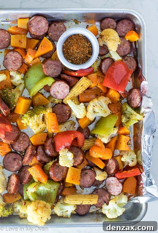 Sheet Pan Sausage and Roasted Vegetables 2 Sheet Pan Sausage and Roasted Vegetables with Garlic Sausage