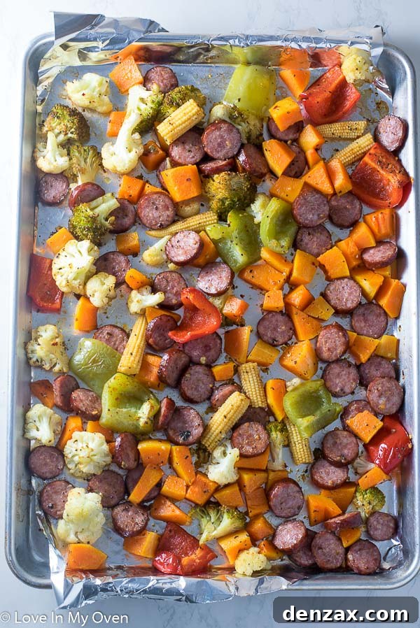 Sheet Pan Sausage and Roasted Vegetables 6 Colorful Sheet Pan Sausage and Veggies Dish