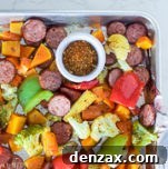 One Pan Sausage and Roasted Vegetables
