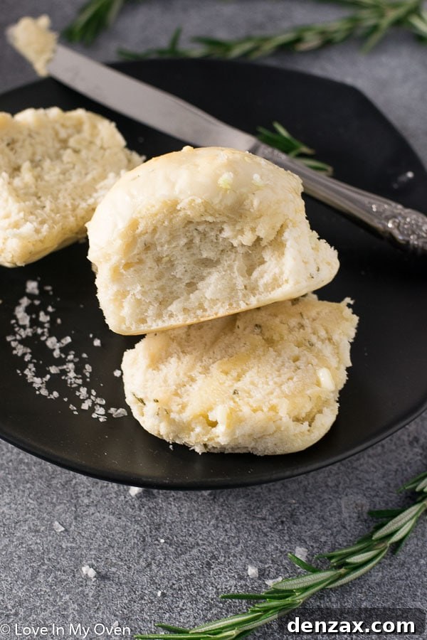 30-minute dinner rolls ready to be served in a rustic setting.