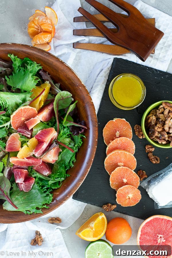 winter citrus salad with goat cheese and nuts