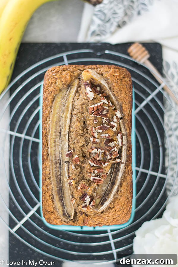 healthier banana bread made with whole wheat flour