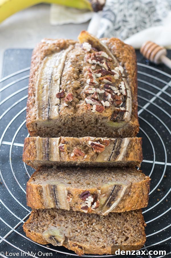 healthier banana bread served on a plate
