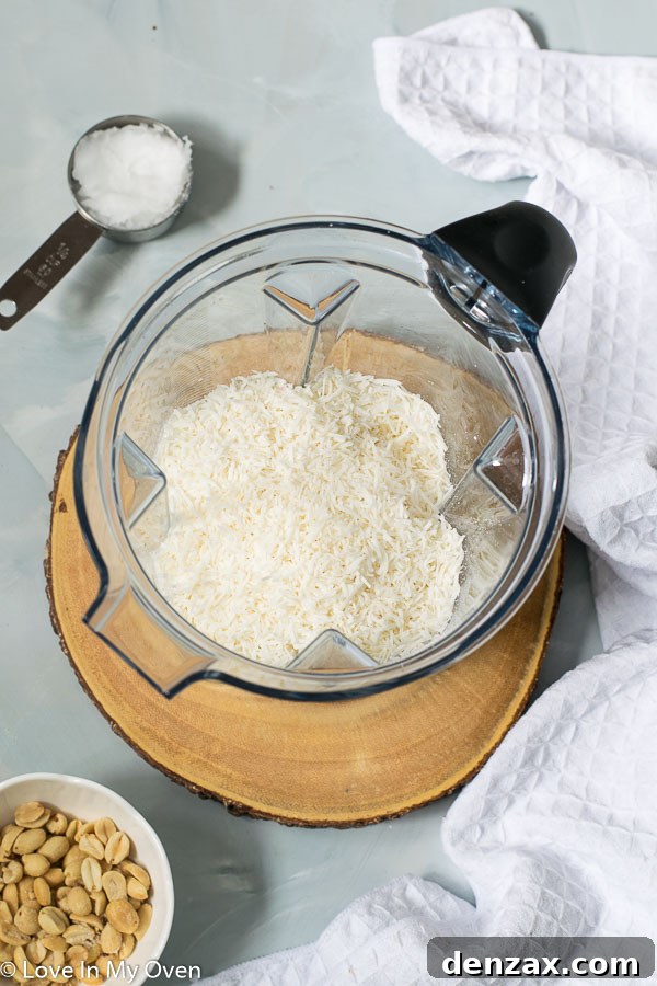 Shredded Coconut in Food Processor