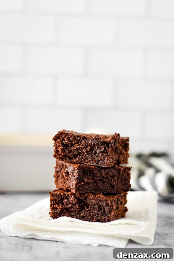 Rich Mega Chocolate Sourdough Brownies, intensely fudgy and topped with chocolate pieces.