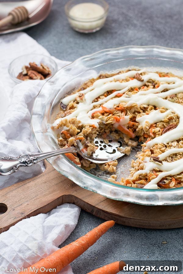 Delicious Carrot Cake Baked Oatmeal, a perfect healthy breakfast