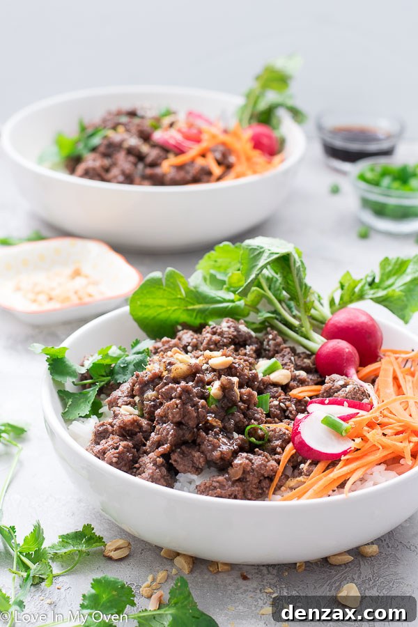 Another view of Hoisin Beef Bowls