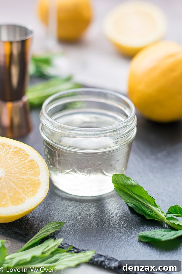 Ingredients for Lemon Vodka Cocktail