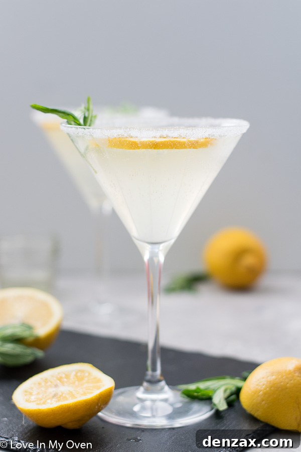 Lemon Vodka Cocktail Close Up