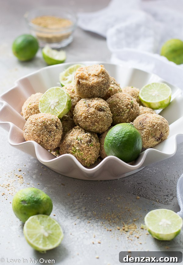 Close up of Key Lime Cheesecake Bites