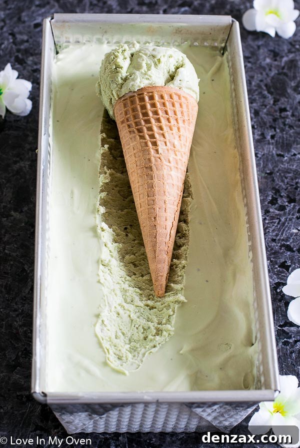25 Irresistible No-Churn Ice Cream Creations 16 Vibrant No-Churn Matcha Green Tea Ice Cream scoop in a bowl