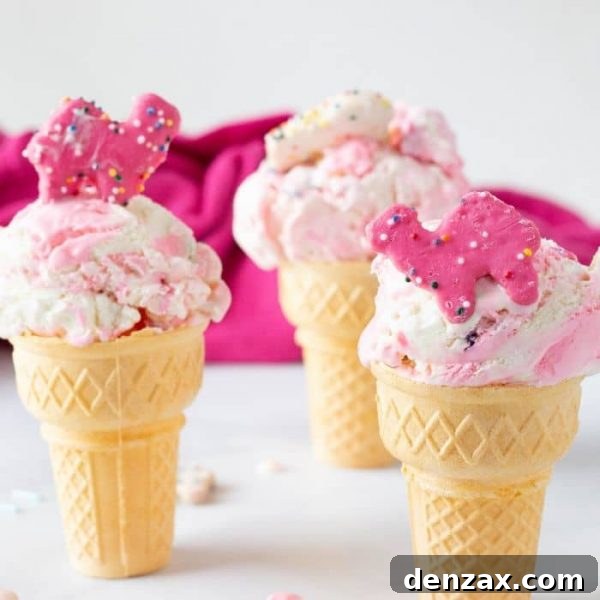 25 Irresistible No-Churn Ice Cream Creations 19 Whimsical No-Churn Circus Animal Cookie Ice Cream with colorful animal cookies