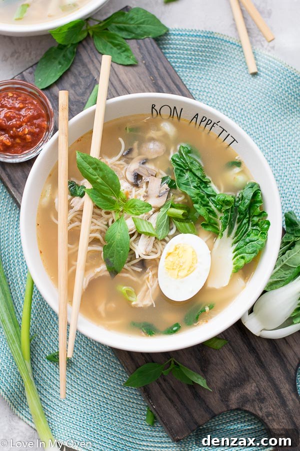 Delicious Homemade Turkey Ramen Bowl