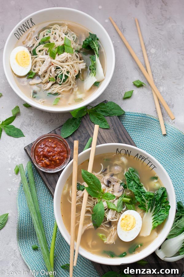 Turkey Ramen Bowl with Eggs and Herbs