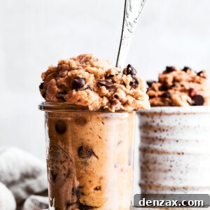 A bowl of edible cookie dough with chocolate chips.