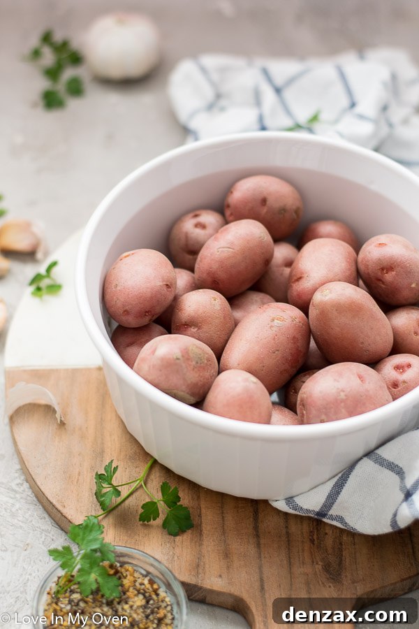 Preparing Baby Potatoes for Roasting