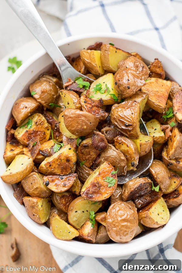 Final Dish of Easy Oven Roasted Potatoes