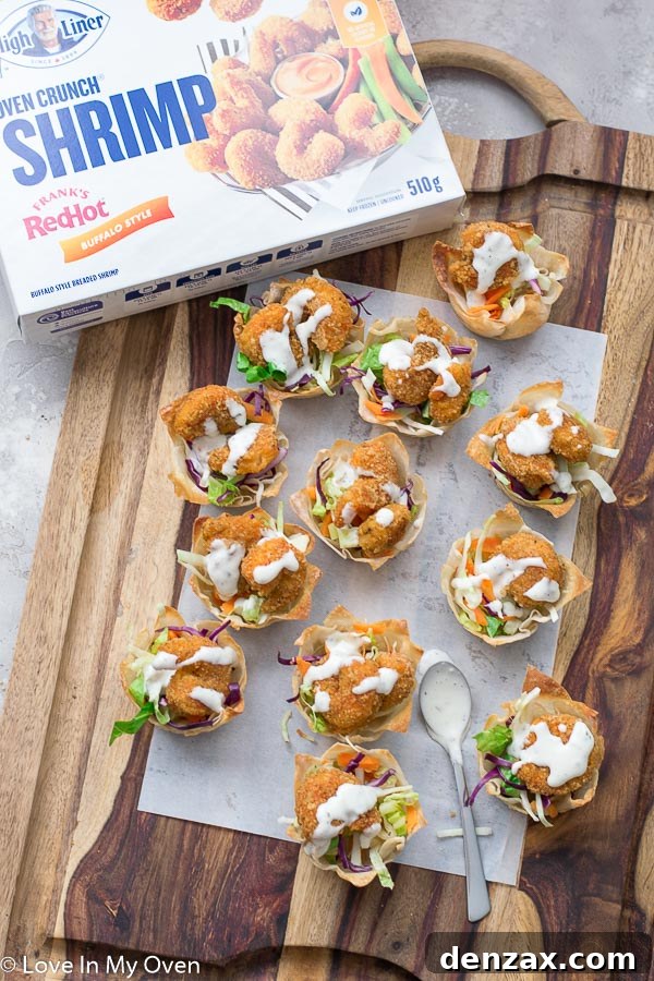 buffalo shrimp wonton cups