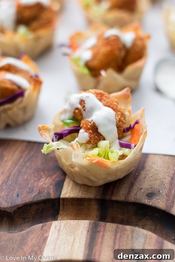 buffalo shrimp wonton cups