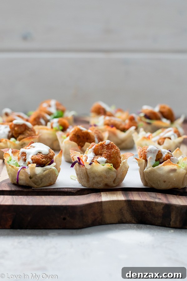 buffalo shrimp wonton cups